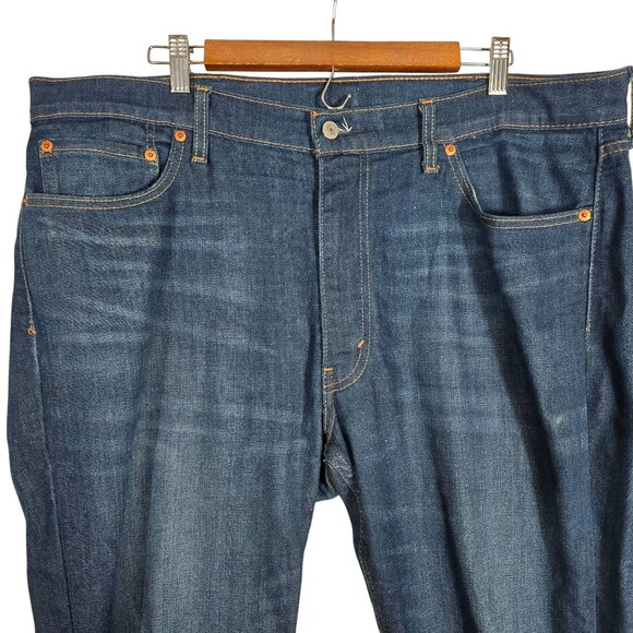 Levis Mens 514 Slim Straight‎ Jeans W40 L30 Original Riveted Denim Blue - Picture 4 of 8